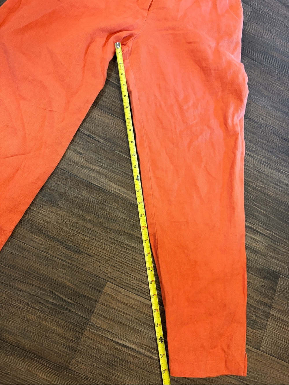 Women’s Comptoir Des Cotonniers 100% Linen Fall Orange Cropped Trousers Size M - Picture 5 of 9